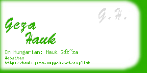 geza hauk business card